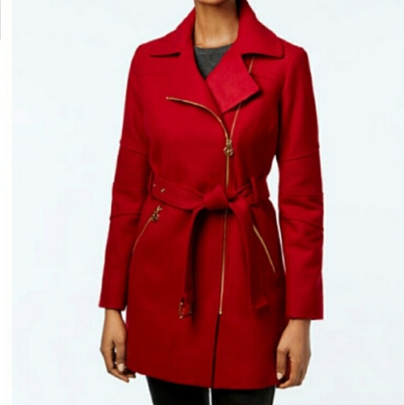 Michael Kors Asymmetrical Belted Coat 